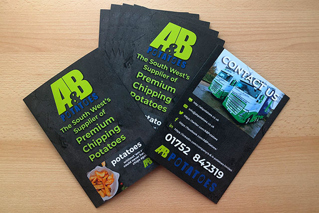 A&B Potatoes brochure front and back view